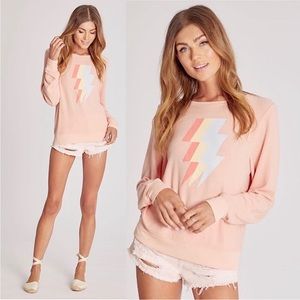 Revolve WildFox Tri Bolt Baggy Beach Jumper in Guava